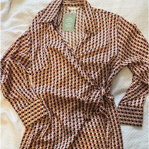 Mod Print Mini Wrap Dress